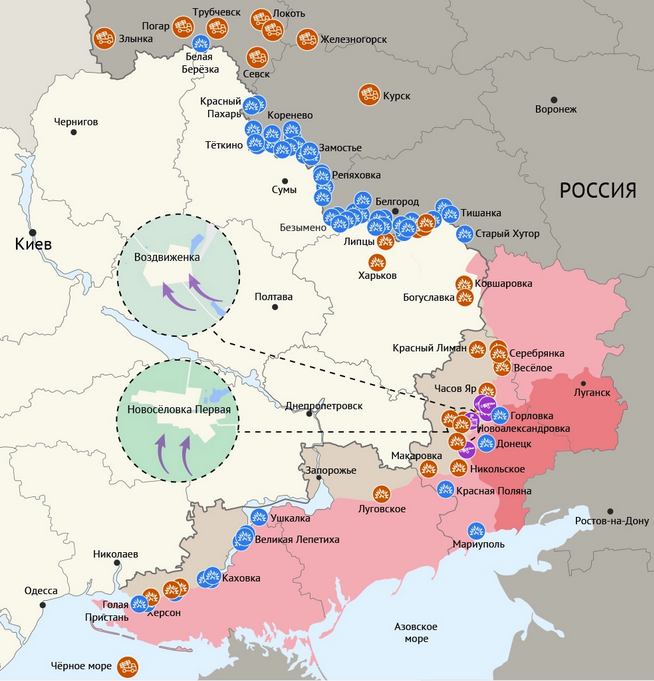 Карта боевых действий в зоне СВО на 16 июля 2024