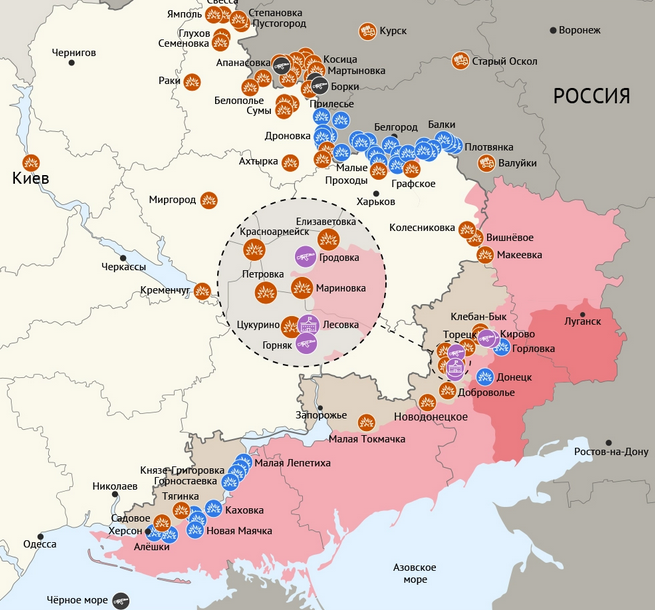 Карта боевых действий в зоне СВО на 12 сентября 2024 года