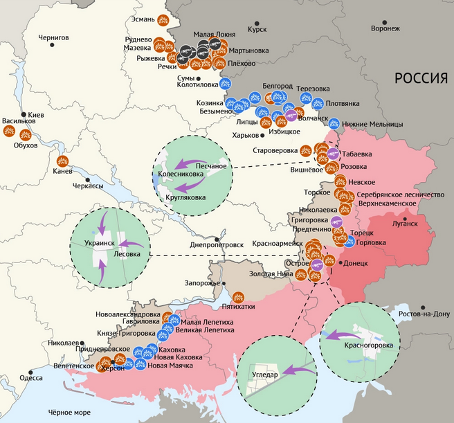 Карта боевых действий в зоне СВО на 17 сентября 2024 года