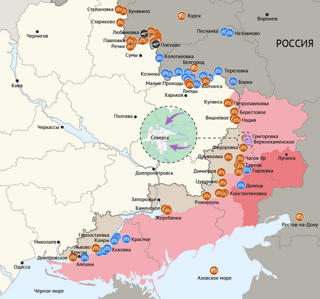 Карта боевых действий в зоне СВО на 10 октября 2024 года