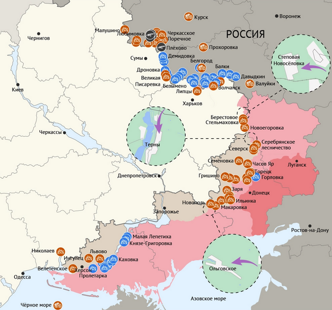 Карта боевых действий в зоне СВО на 25 октября 2024 года