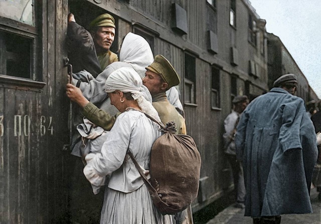 Гражданская война, беженцы. Россия. 1919 год.