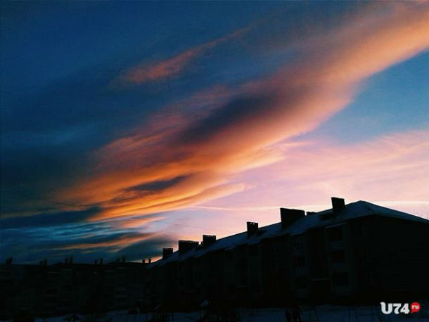 Необычные облака наблюдали в небе над Челябинской областью.