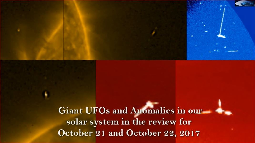 НЛО возле Солнца 21 - 22 октября 2017