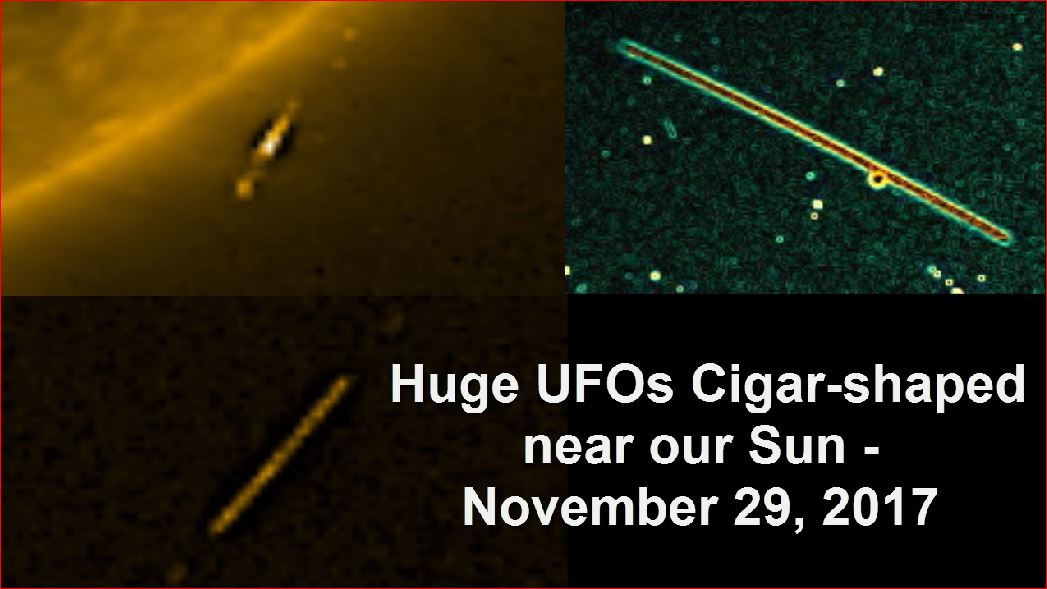Огромные НЛО Сигарообразной формы возле нашего Солнца - 29 ноября 2017