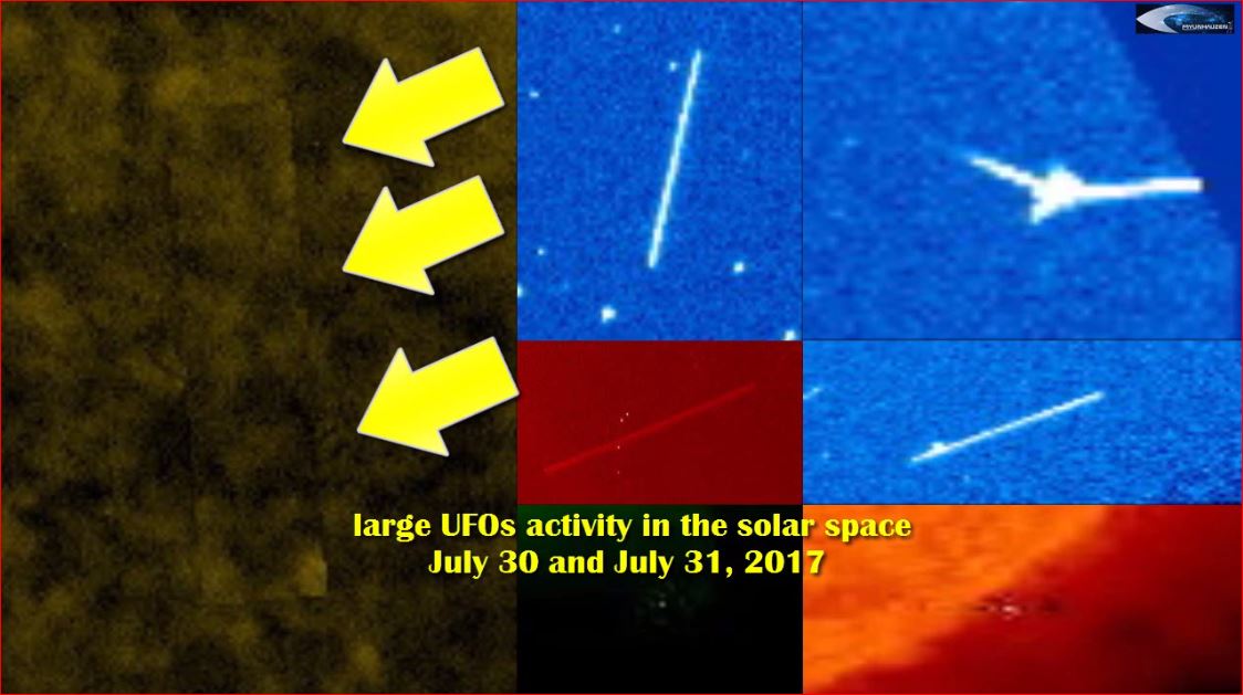 Зафиксирована большая активность НЛО в околосолнечном пространстве 30 июля и 31 июля 2017