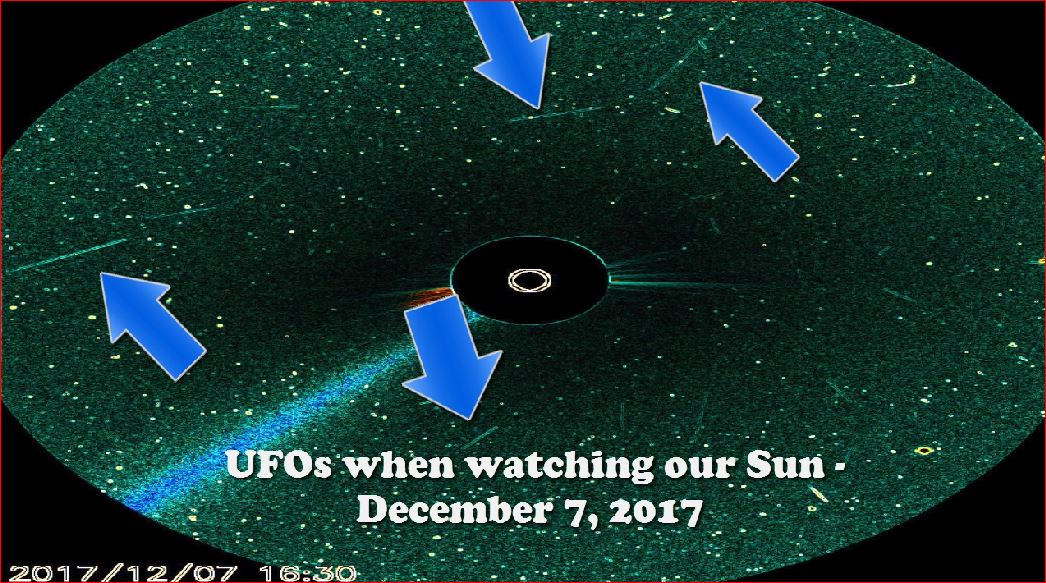 НЛО при наблюдении за нашем Солнцем - 7 декабря 2017