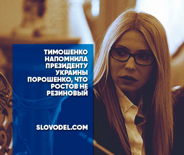 Тимошенко напомнила президенту Украины Порошенко, что Ростов не резиновый