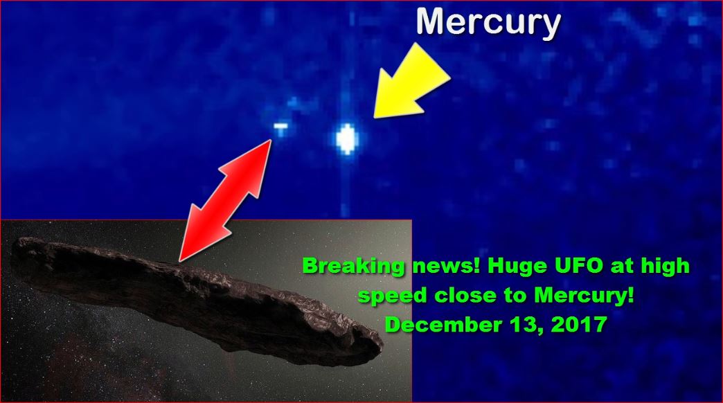 Срочная новость! Огромный НЛО на большой скорости приближается к Меркурию! 13 декабря 2017