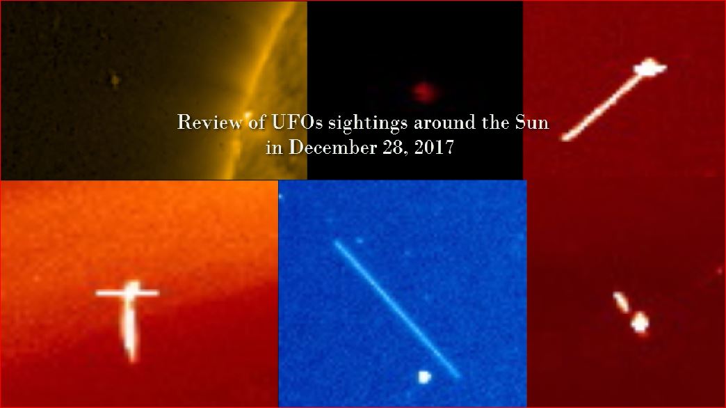 Обзор наблюдений НЛО возле Солнца за 28 декабря 2017