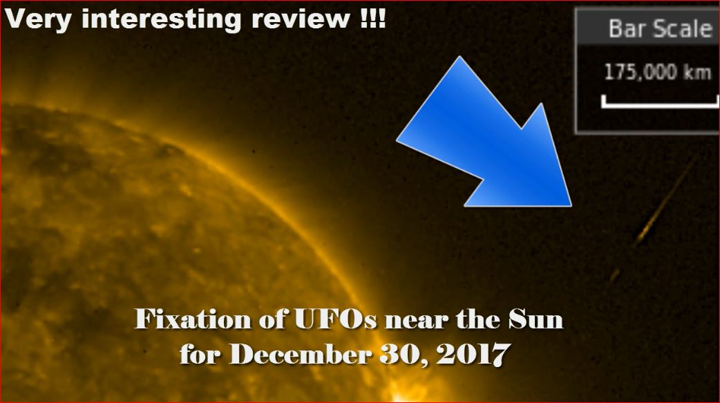 Фиксация НЛО возле Солнца за 30 декабря 2017