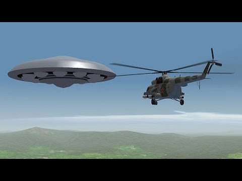 Российский военный вертолёт перехватил огромный НЛО