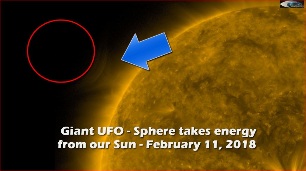 Гигантский НЛО - Сфера забирает энергию у нашего Солнца - 11 февраля 2018