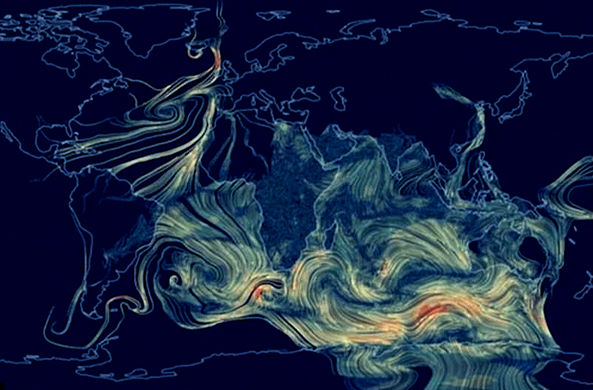 Создана визуализация мировой карты ветров в реальном времени