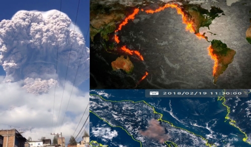 Вулкан Синабунг в Индонезии начал самое сильное извержение за историю наблюдений.
