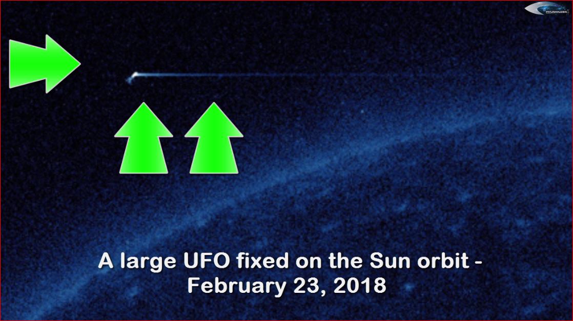 Крупный НЛО зафиксирован на орбите Солнца - 23 февраля 2018