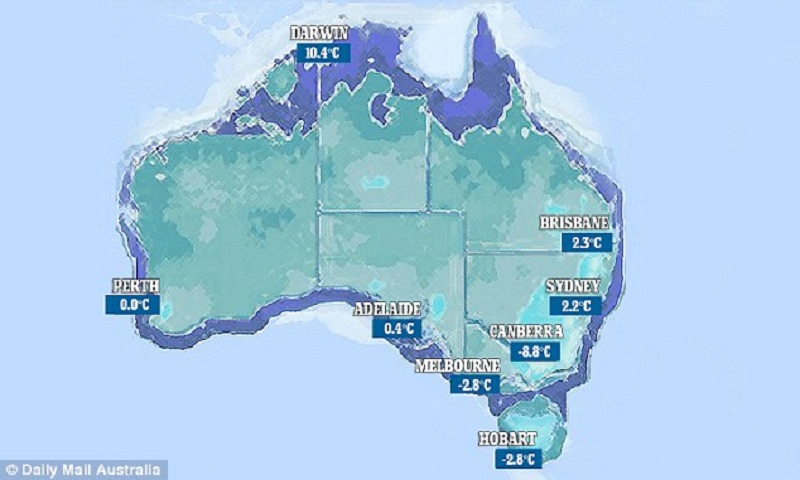 Австралию ожидает очень холодная зима
