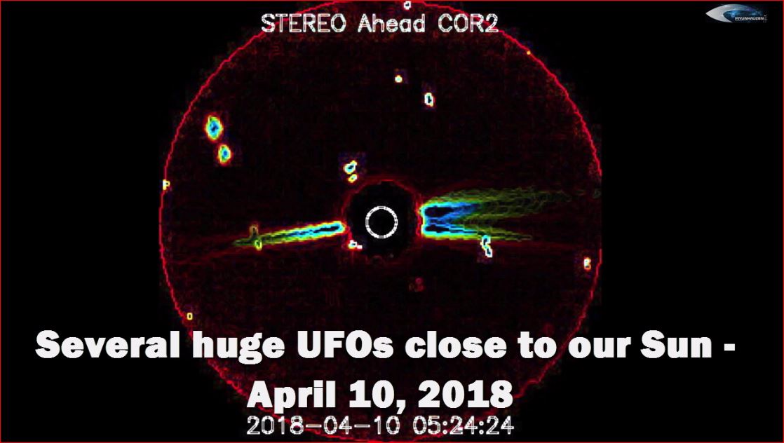 Несколько огромных НЛО приблизились к нашему Солнцу - 10 апреля 2018