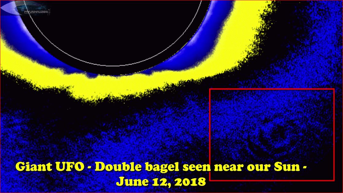 Гигантский НЛО - Двойной бублик замечен возле нашего Солнца - 12 июня 2018