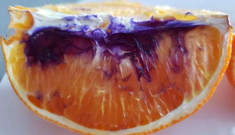 Загадка апельсина, чья мякоть начала мгновенно разрушаться и становиться фиолетовой