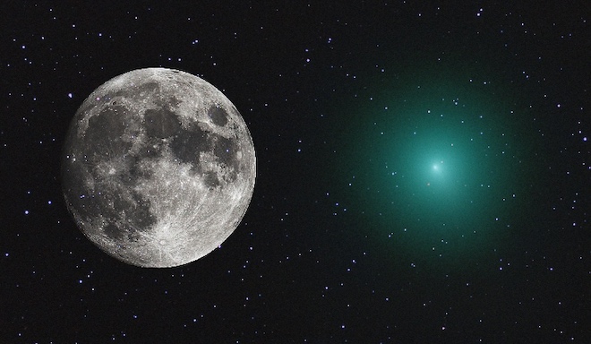 В небе появилась комета размером с Луну: фото