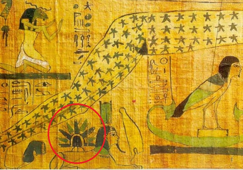 На древнем папирусе разглядели НЛО, приземлившийся на спину Сфинкса