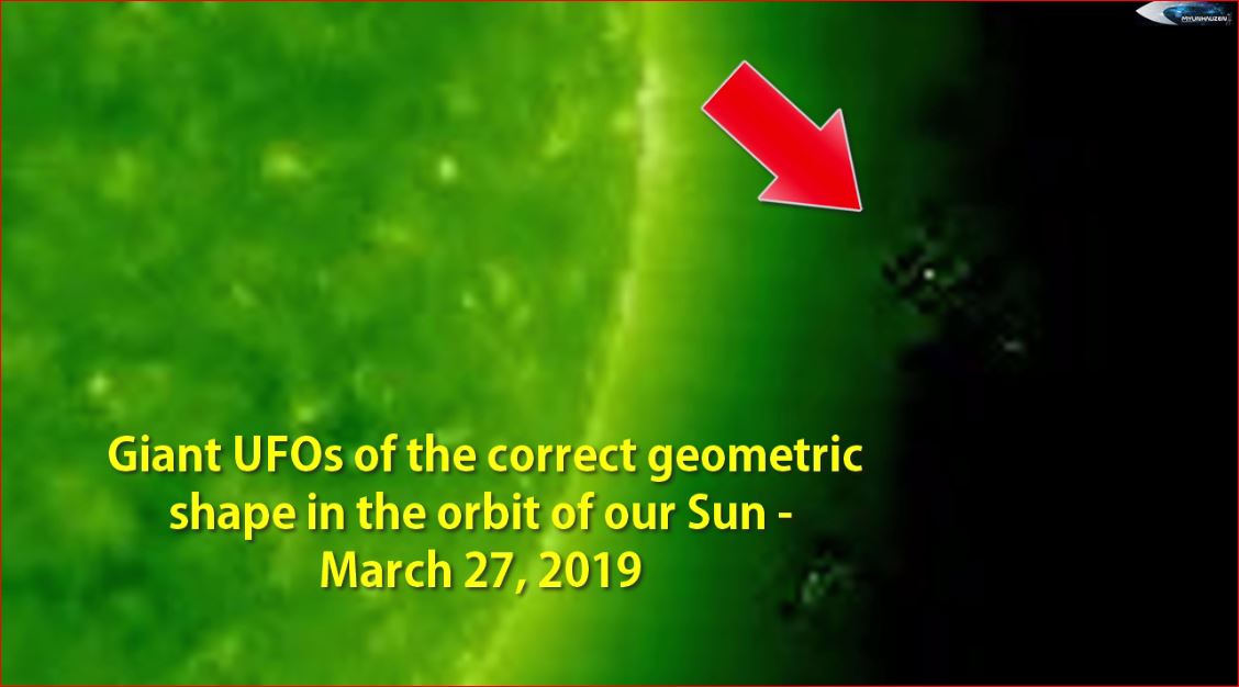 Гигантские НЛО правильной геометрической формы на орбите нашего Солнца - 27 марта 2019