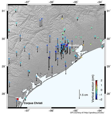 Наводнение в Техасе деформировало земную кору