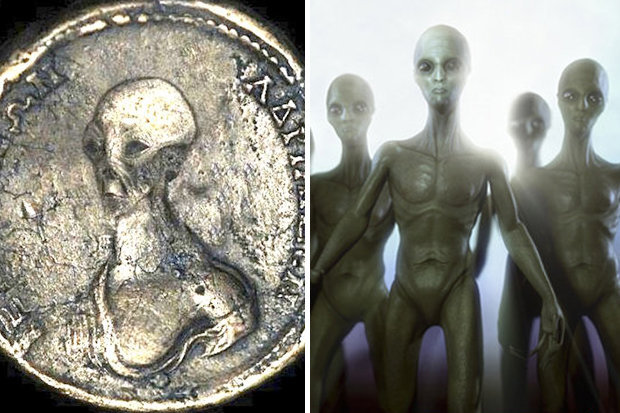 В Египте нашли древние монеты с изображением инопланетянина