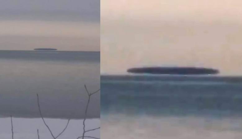 Огромный темный диск возник над озером в США
