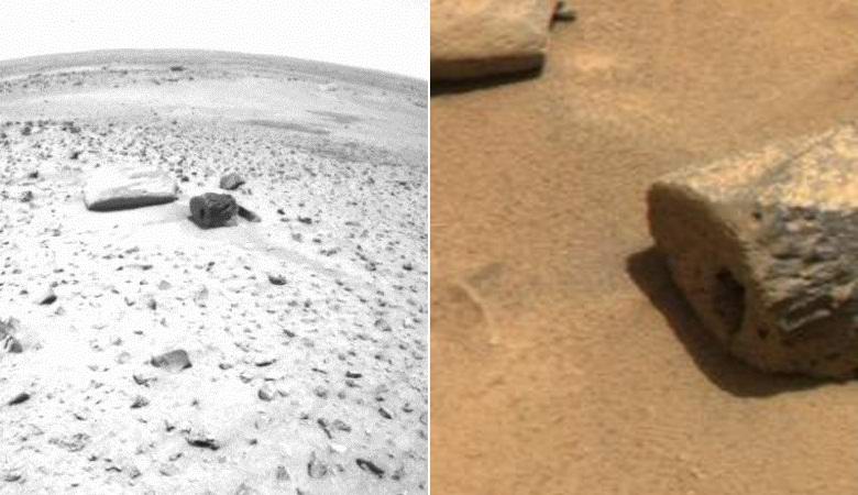 Камень с идеально ровной прямоугольной выемкой нашли на Марсе