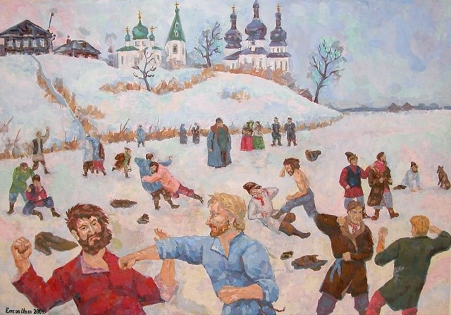 Русские зимние игры и развлечения. Бои без правил