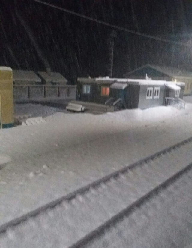 Мощный снегопад в Хабаровском крае